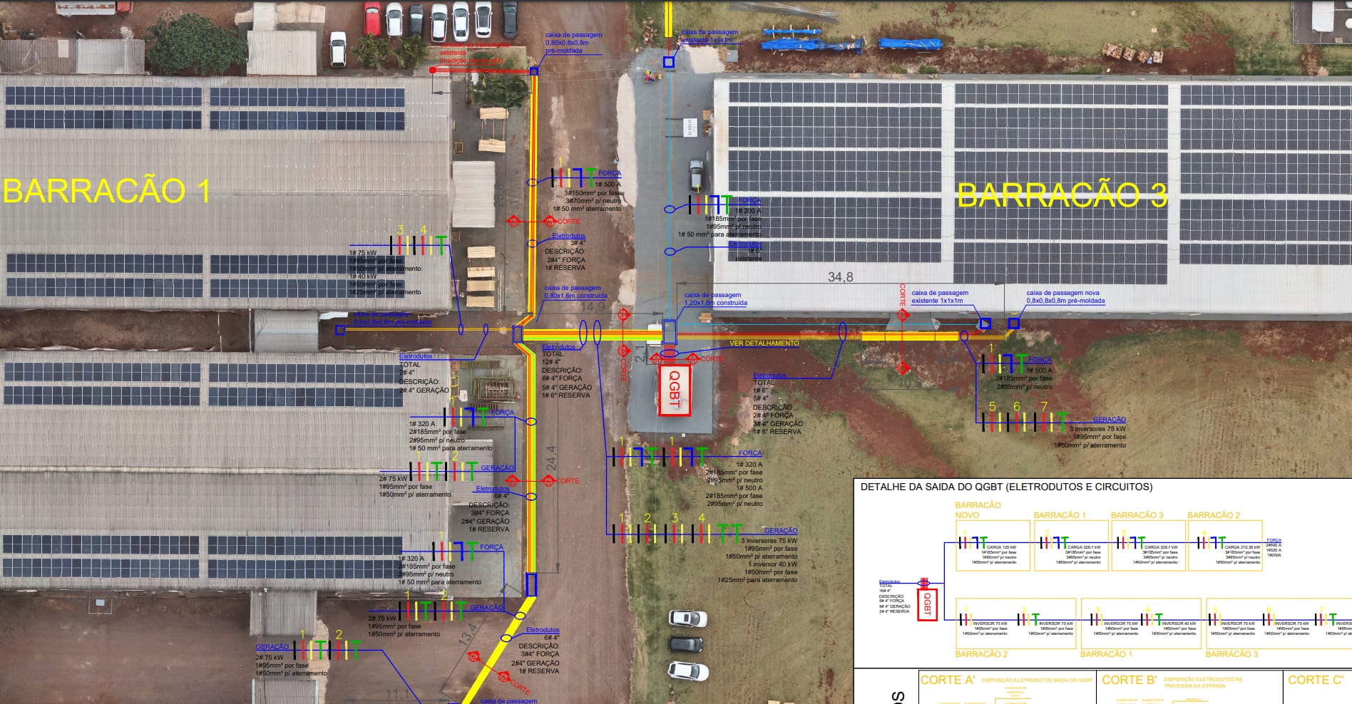 Projeto elétrico de ampliação fotovoltaica Carlu