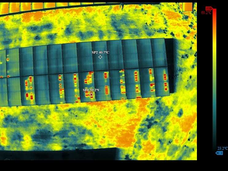Comissionamento e termografia com drone